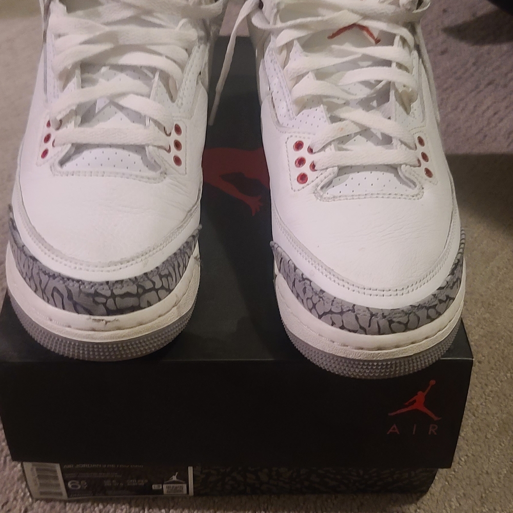 Jordan Air 3 Retro GS in White, Red, and Black